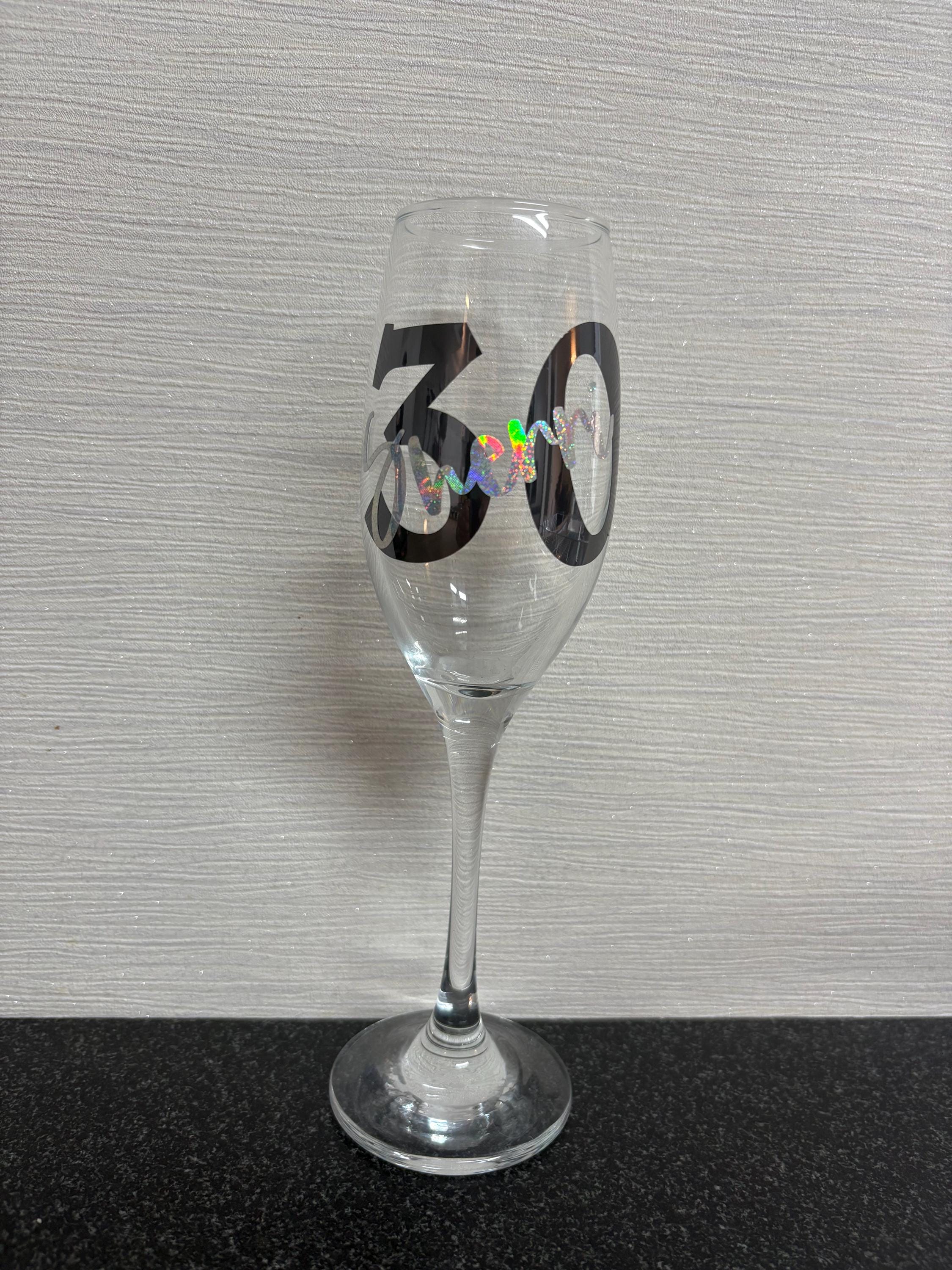 Celebration glass. Birthday gift. Special birthday gift. Personalised glass.