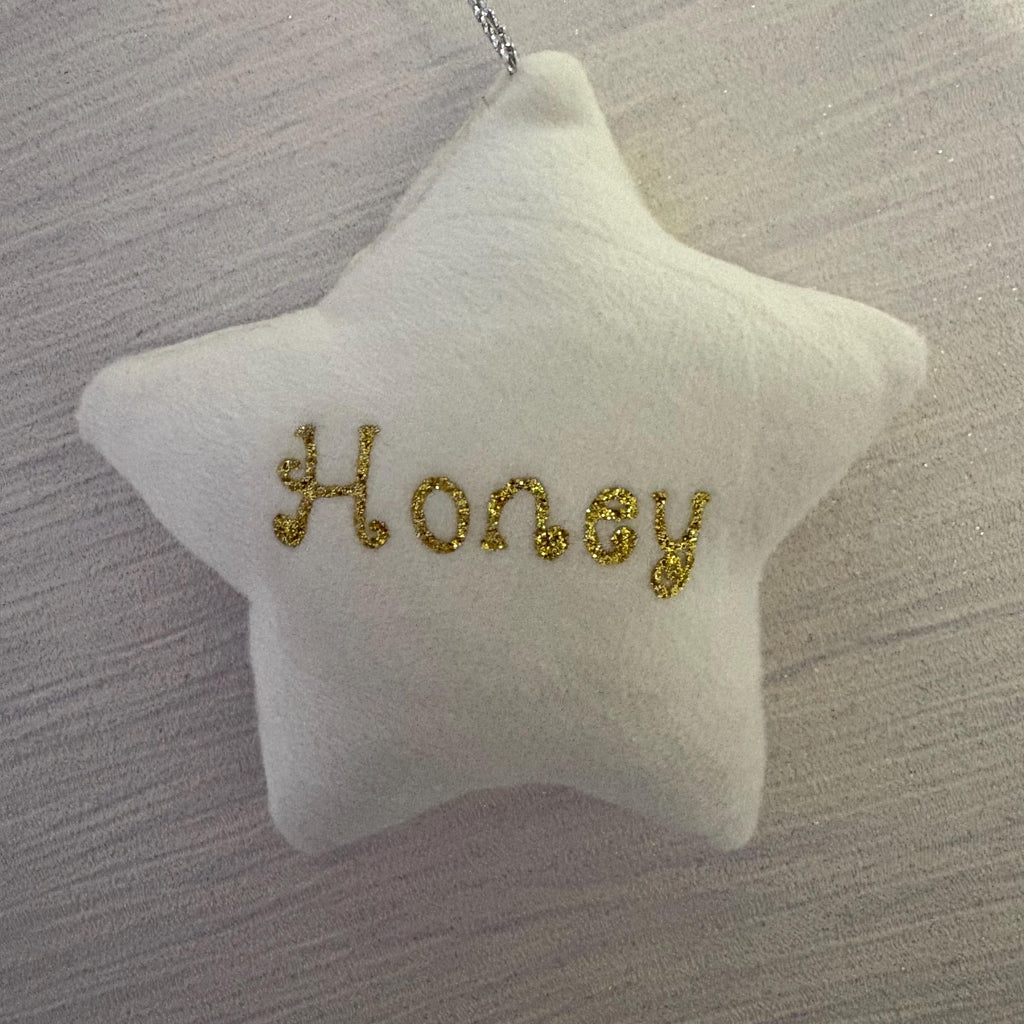 Star decoration. Personalised Christmas decorations, Velvet stars.
