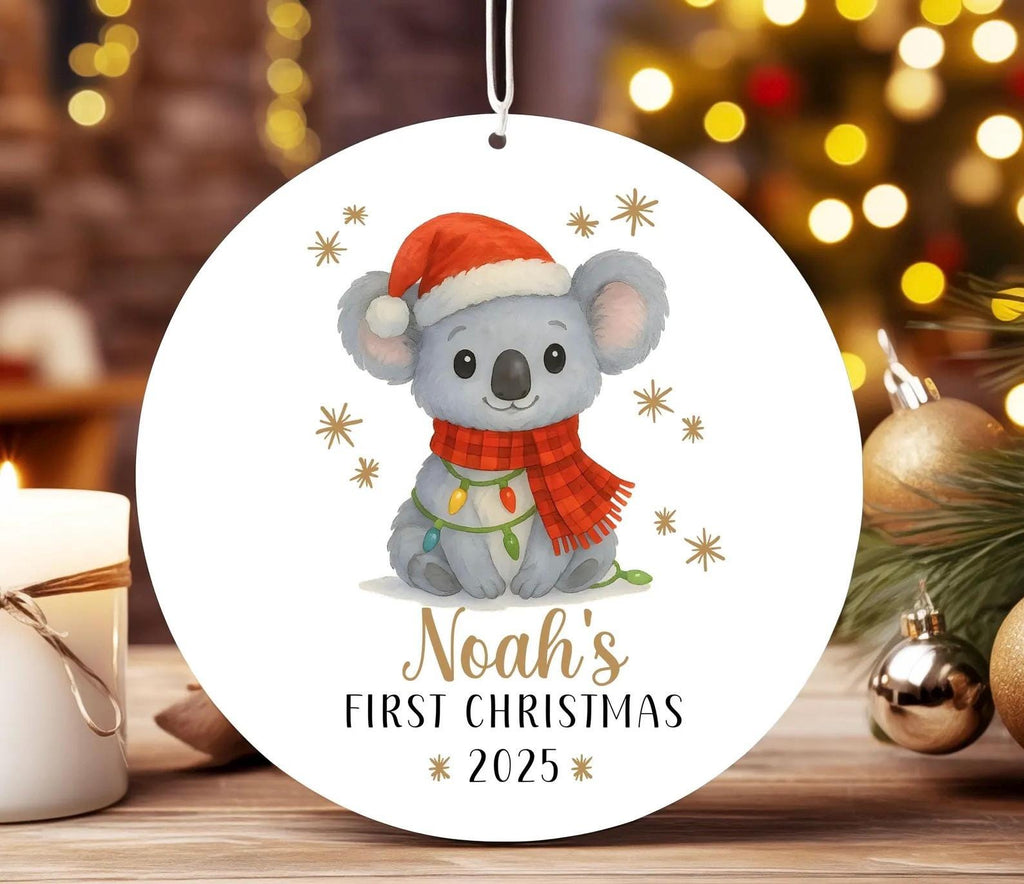 Baby's First Christmas ceramic ornament. Personalised bauble. Christmas decoration.