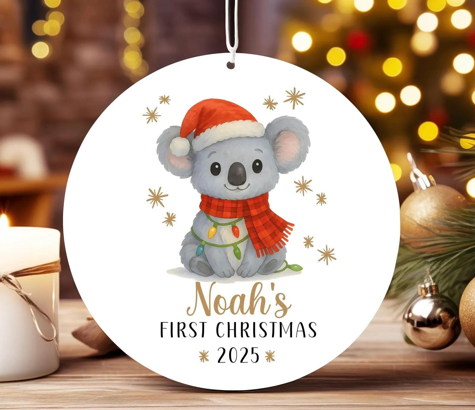 Baby's First Christmas ceramic ornament. Personalised bauble. Christmas decoration.