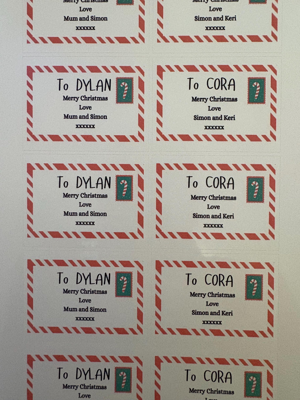 Personalised Christmas Gift Stickers, Custom Christmas Labels. Gift tags.
