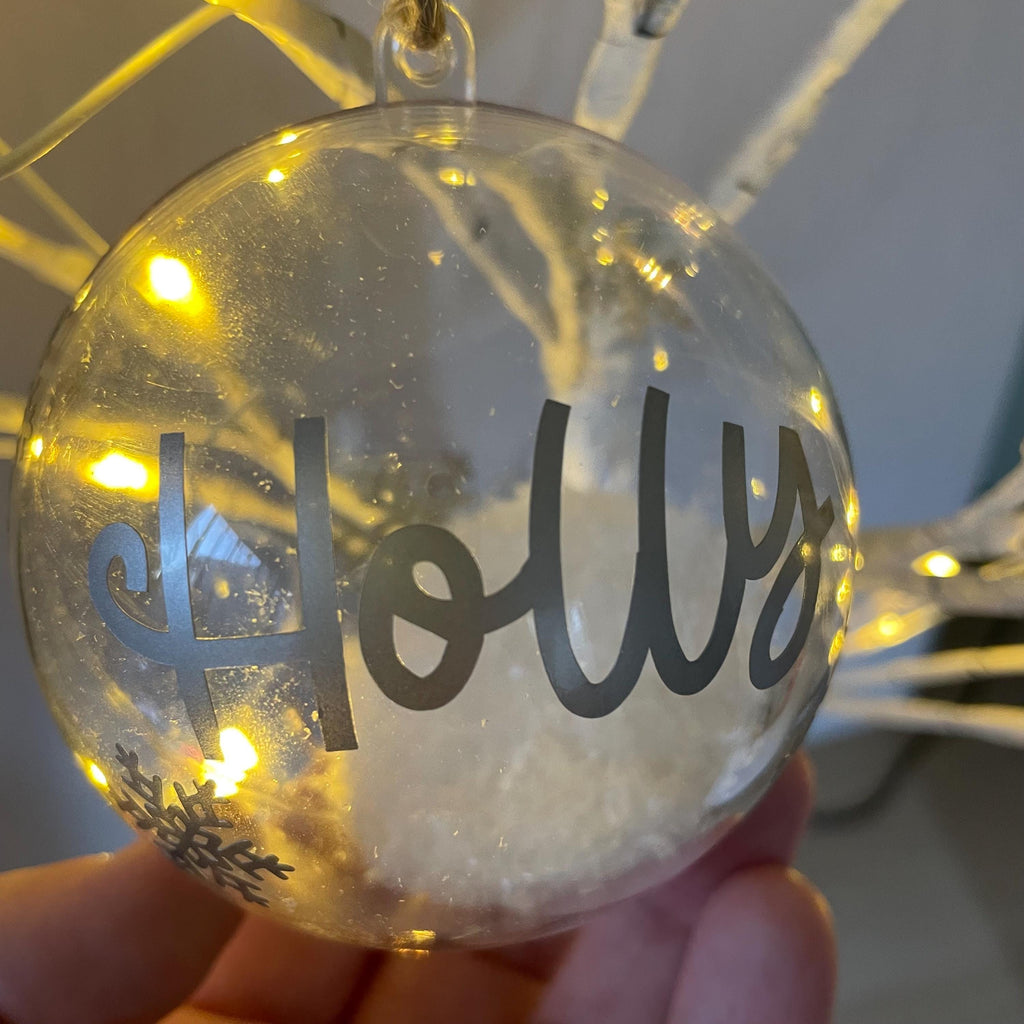 Personalised Christmas Bauble.  Faux Snow Filled bauble. Christmas decoration. Tree decoration. Christmas gift.