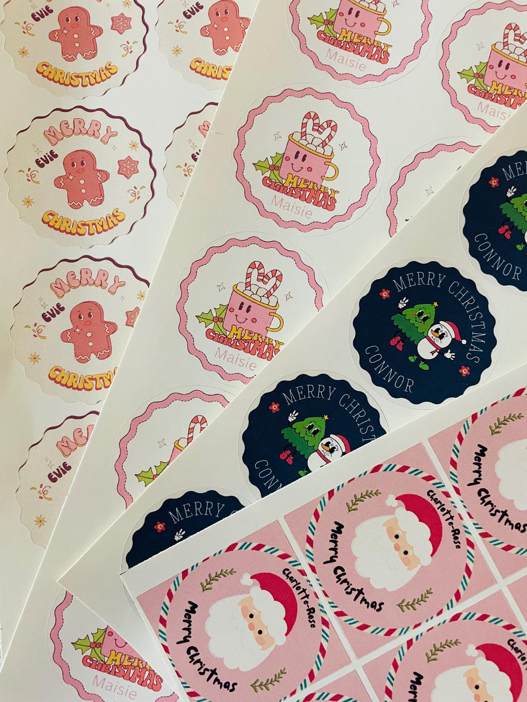 Personalised Christmas Gift Stickers, Custom Christmas Labels. Gift tags.