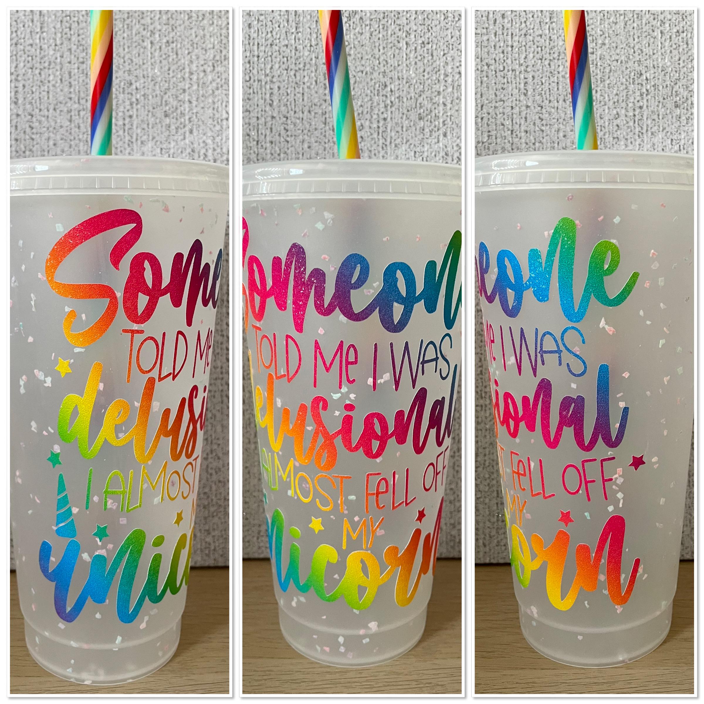 Personalized Cold Cup with Lid and Straw - Custom Name Design. Cup gift.