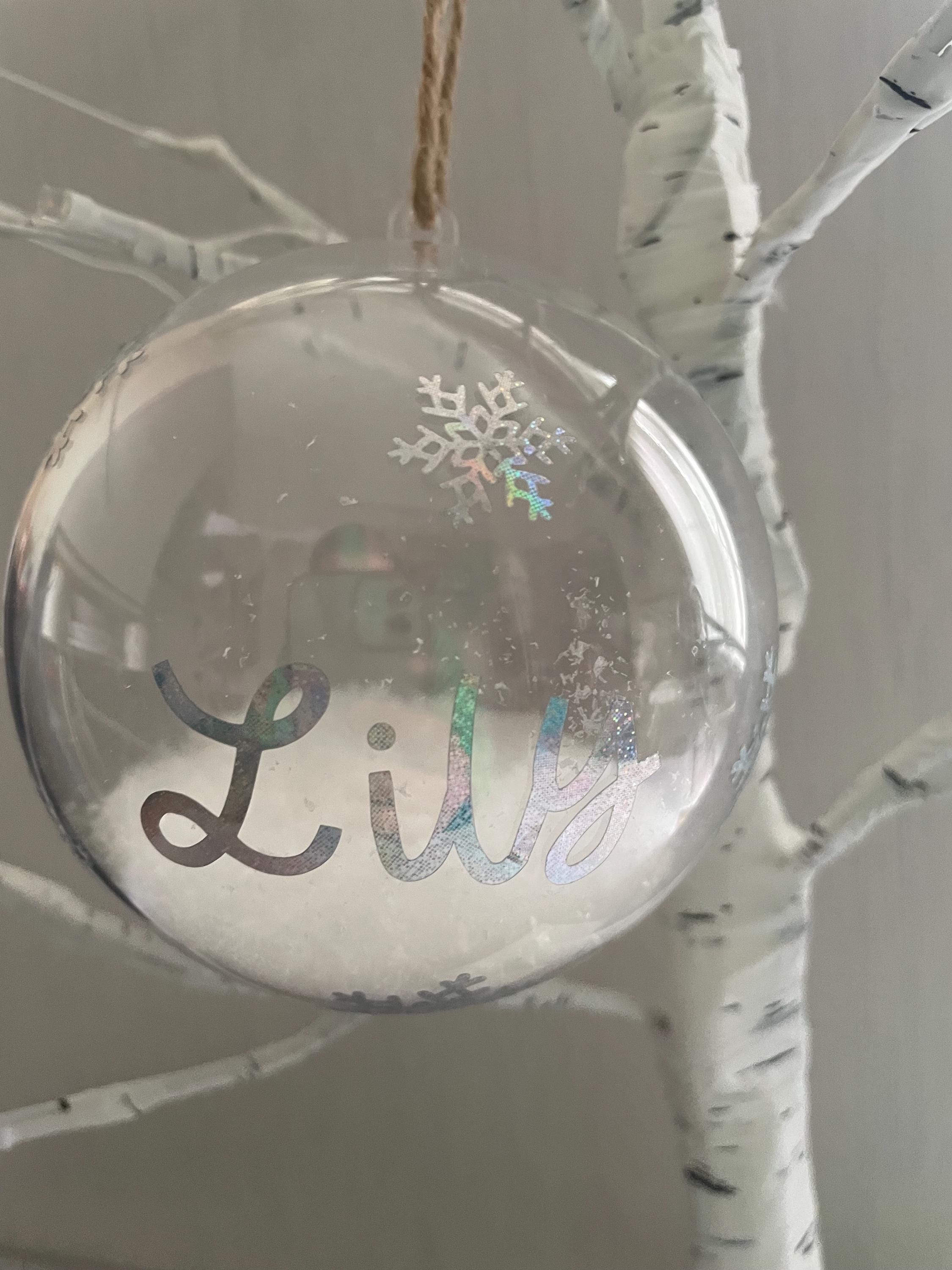 Personalised Christmas Bauble.  Faux Snow Filled bauble. Christmas decoration. Tree decoration. Christmas gift.