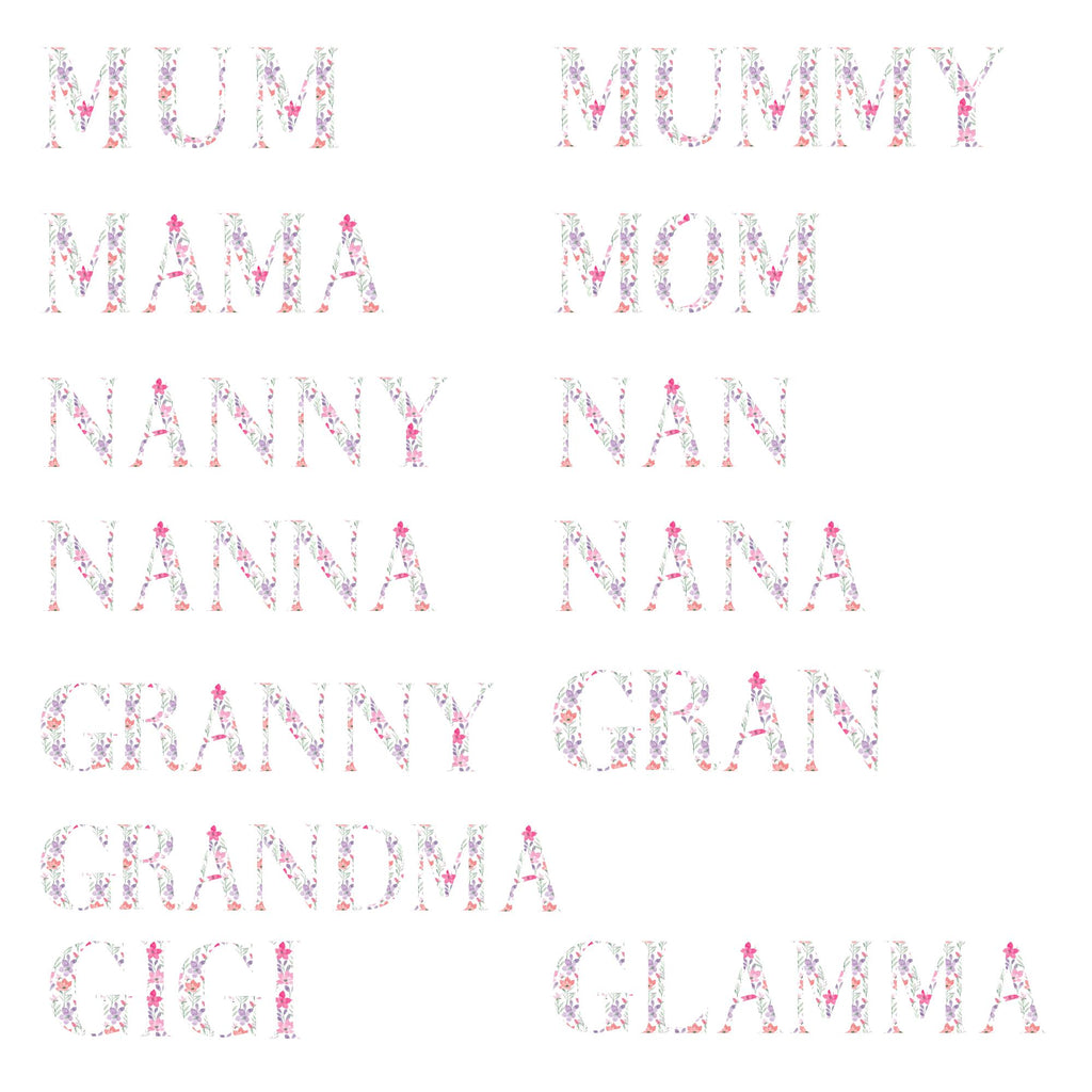 Jute bags. Personalised. Mum gift idea. Choice of Words. Mum/Mama/Nan/Glamma. Children’s names also added.
