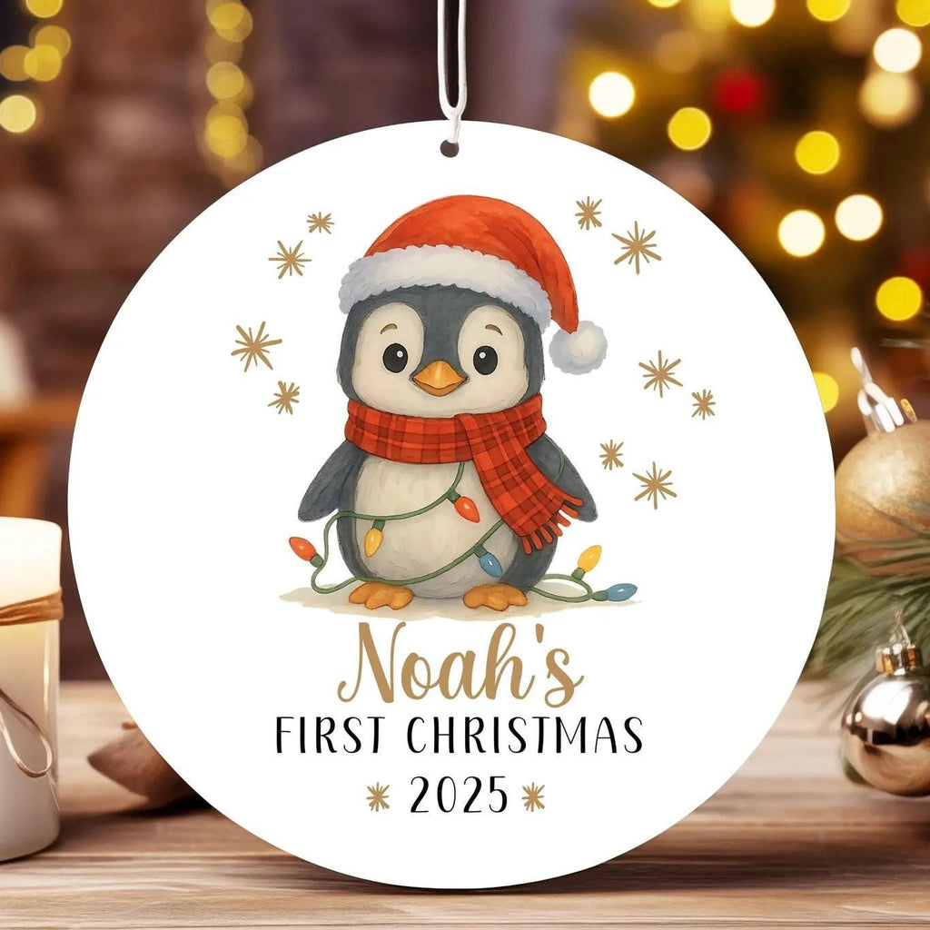 Baby's First Christmas ceramic ornament. Personalised bauble. Christmas decoration.