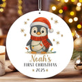 Baby's First Christmas ceramic ornament. Personalised bauble. Christmas decoration.