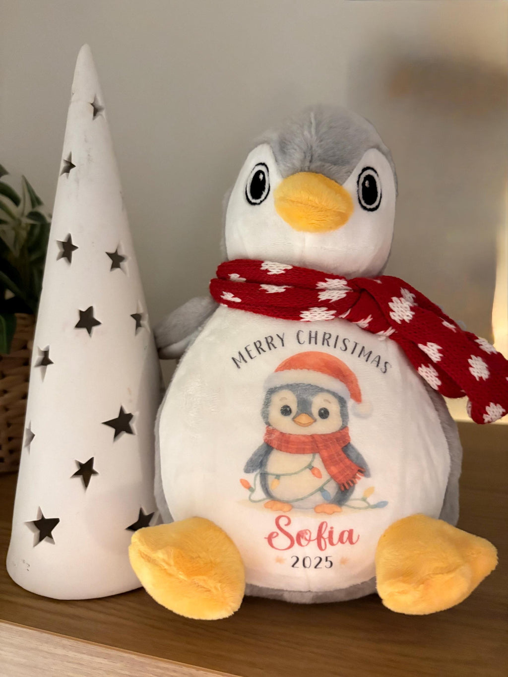 Personalised Reindeer. Personalised Penguin. Adorable Christmas Gift. Christmas gift. Baby First Christmas. Baby gift.