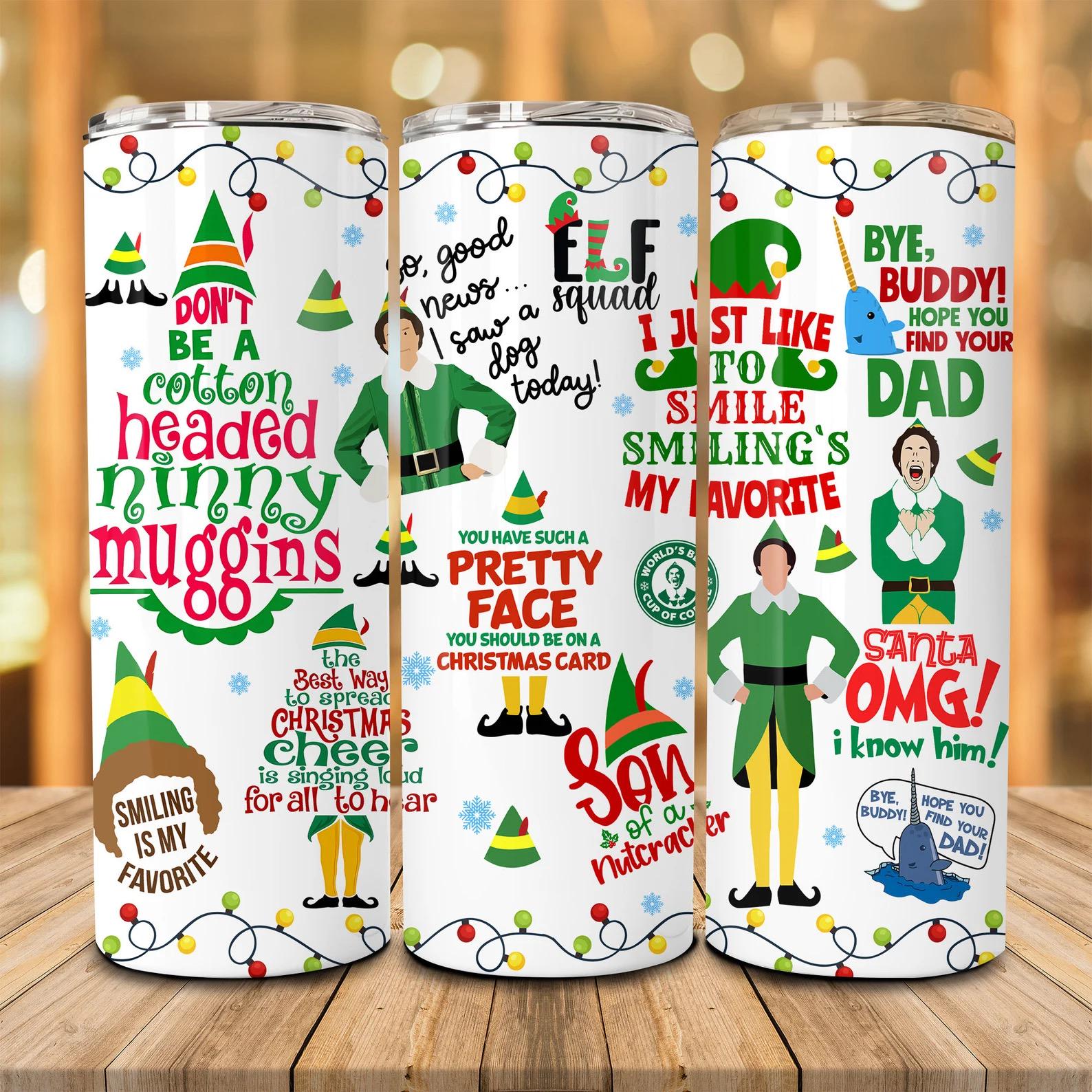Christmas travel mugs, choice of design, Personalised mugs. Christmas gifts. Elf, Green Elf, Gnome, and much more ….