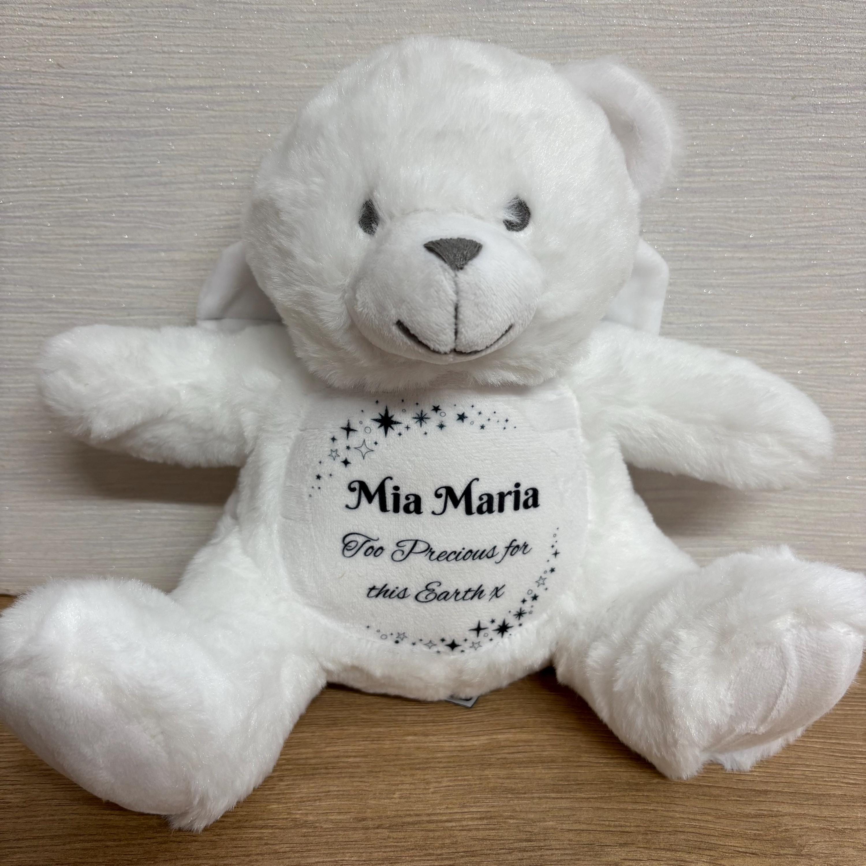 Angel Memory Bear, Personalised. Any design. Memory Teddy. Baby loss. Family Loss.
