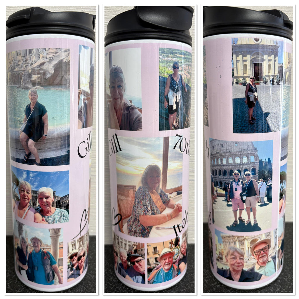 Personalised Travel mug. Customised. Personalised. Any design. Travel mug. Travel cup. Photo gift.