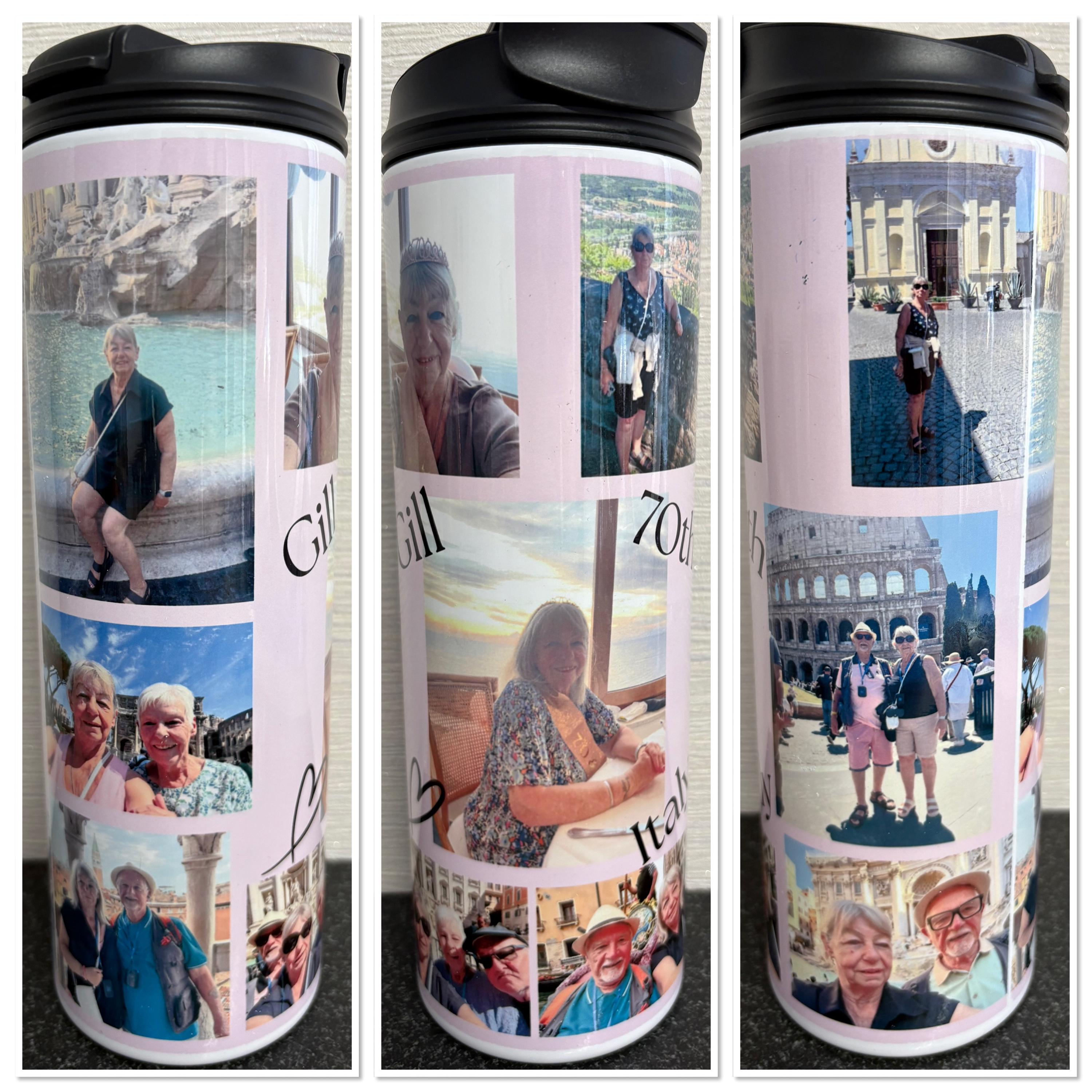 Personalised Travel mug. Customised. Personalised. Any design. Travel mug. Travel cup. Photo gift.