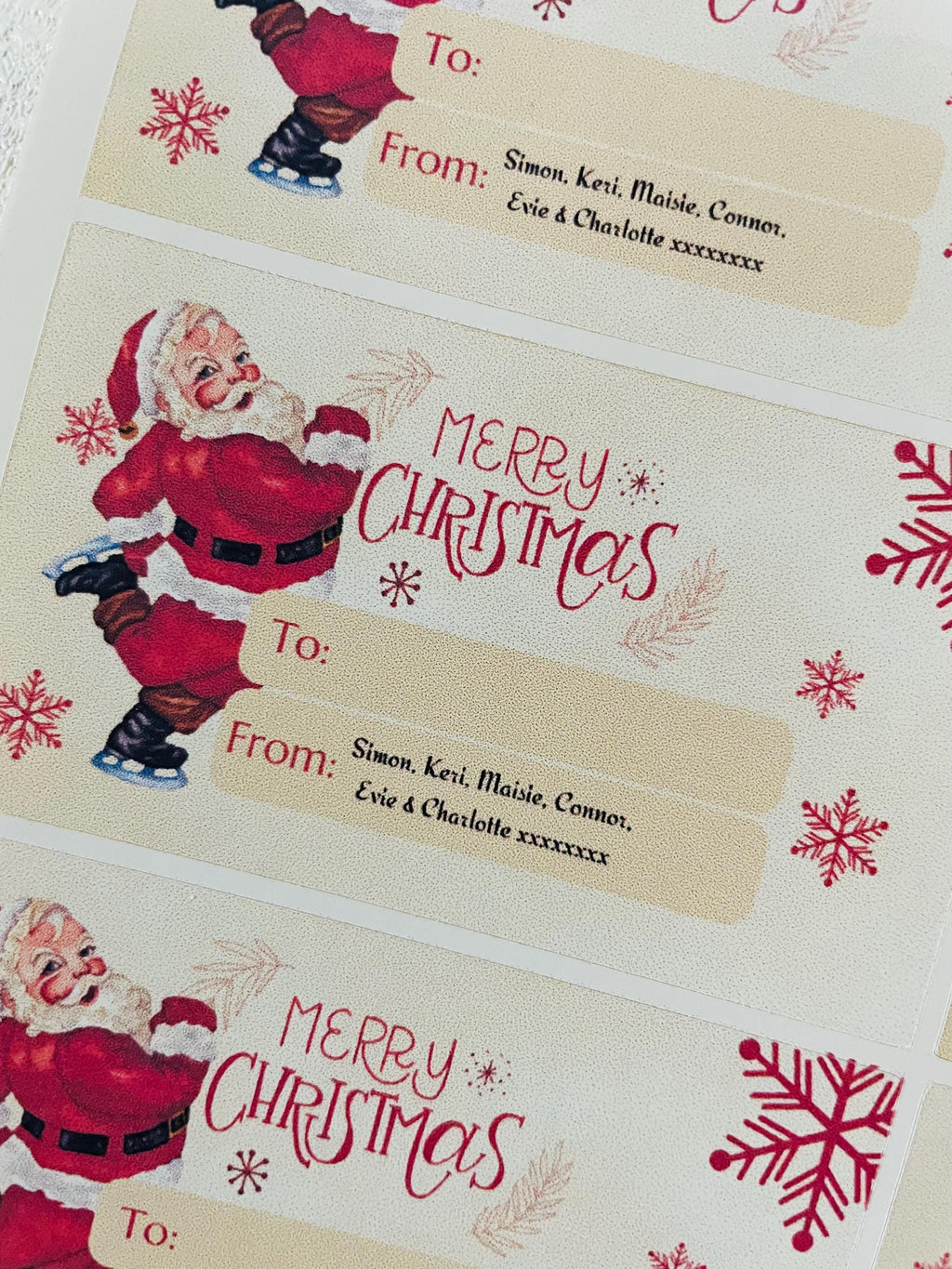 Personalised Christmas Gift Stickers, Custom Christmas Labels. Gift tags.
