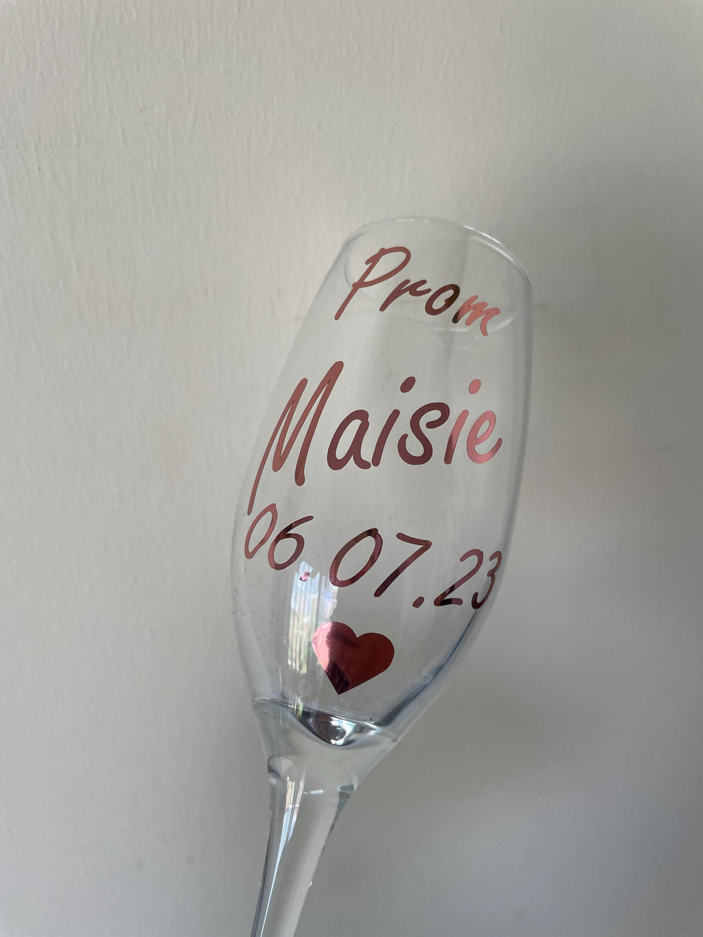 Prom glass. Personalised. Prom Parties and gift ideas. Made to order.
