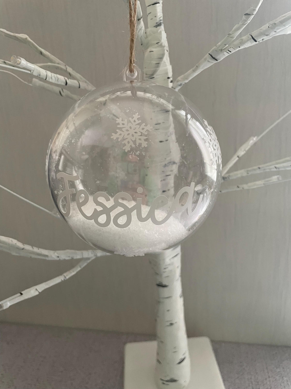 Personalised Christmas Bauble.  Faux Snow Filled bauble. Christmas decoration. Tree decoration. Christmas gift.