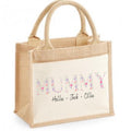 Jute bags. Personalised. Mum gift idea. Choice of Words. Mum/Mama/Nan/Glamma. Children’s names also added.