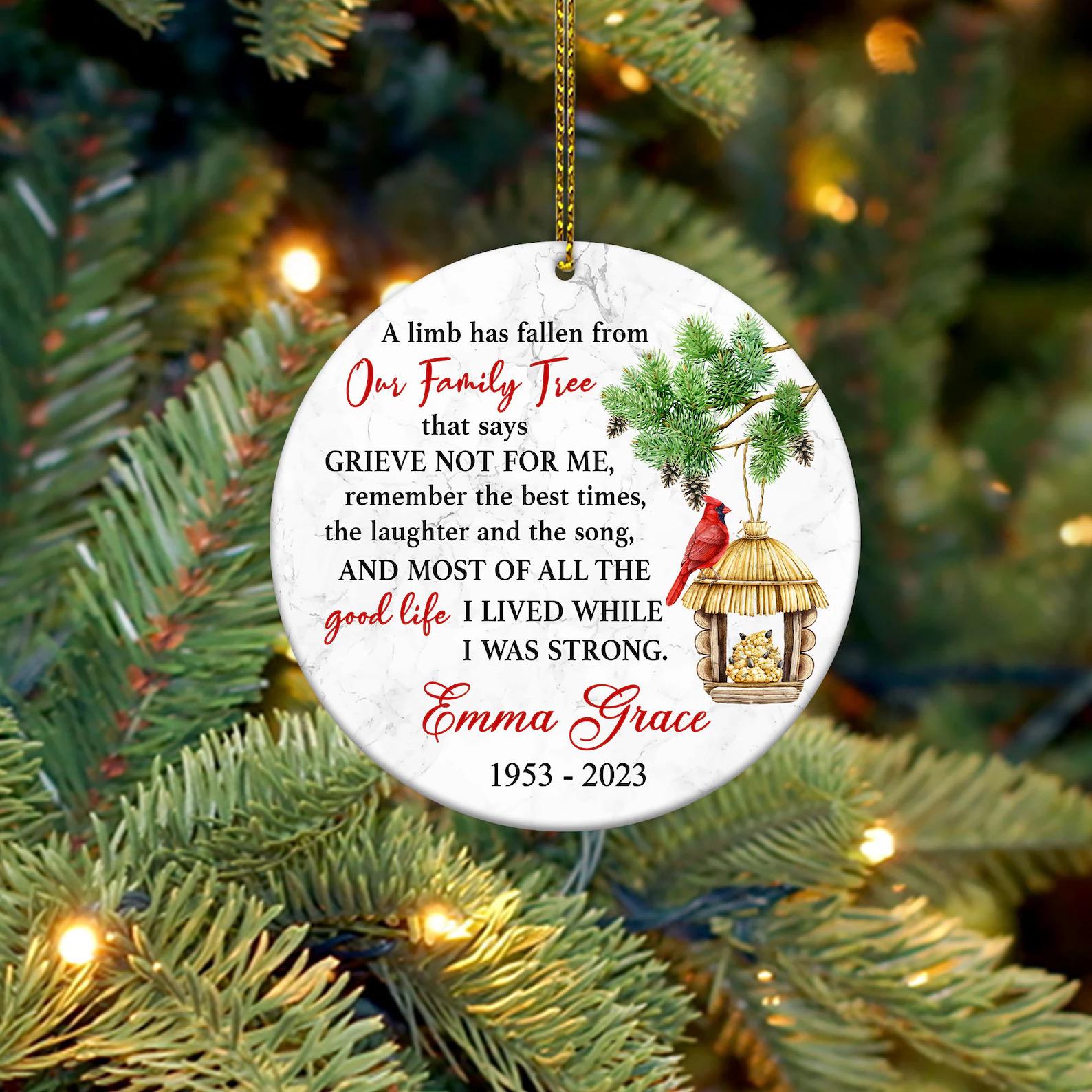 Christmas decoration. Memorial. family loss. Personalised decoration. Various designs.