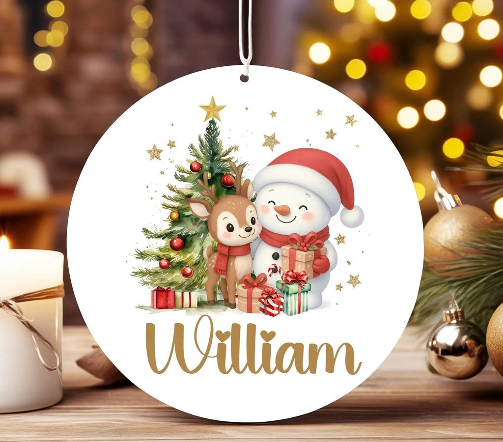 Children's Personalised Christmas decorations. Baubles. Ceramic.