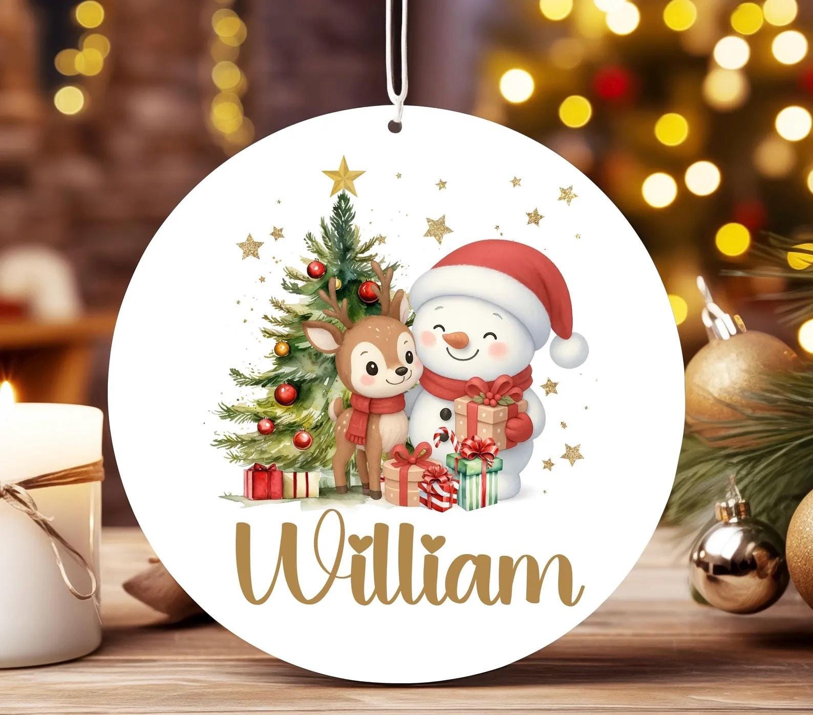 Children's Personalised Christmas decorations. Baubles. Ceramic.