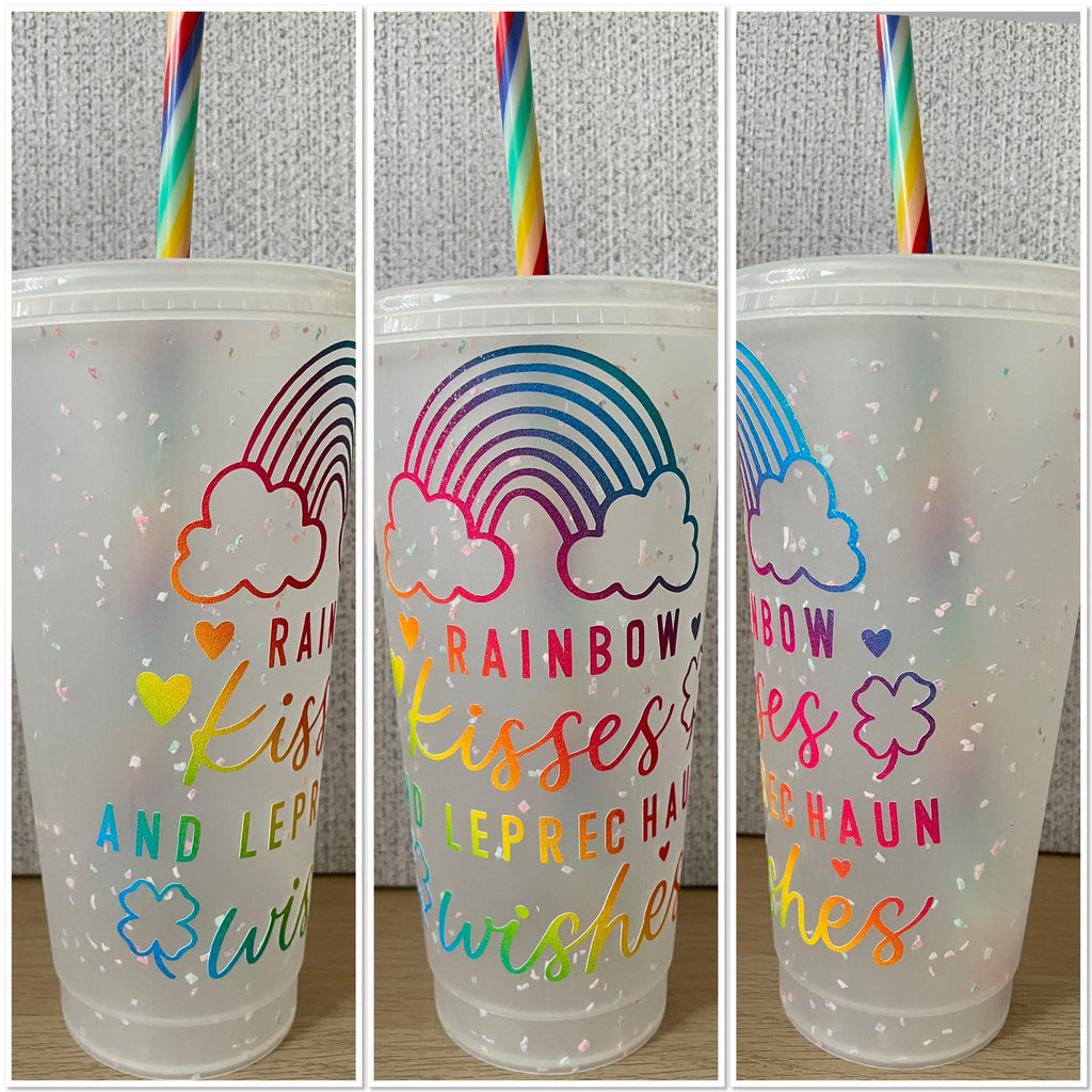 Personalized Cold Cup with Lid and Straw - Custom Name Design. Cup gift.