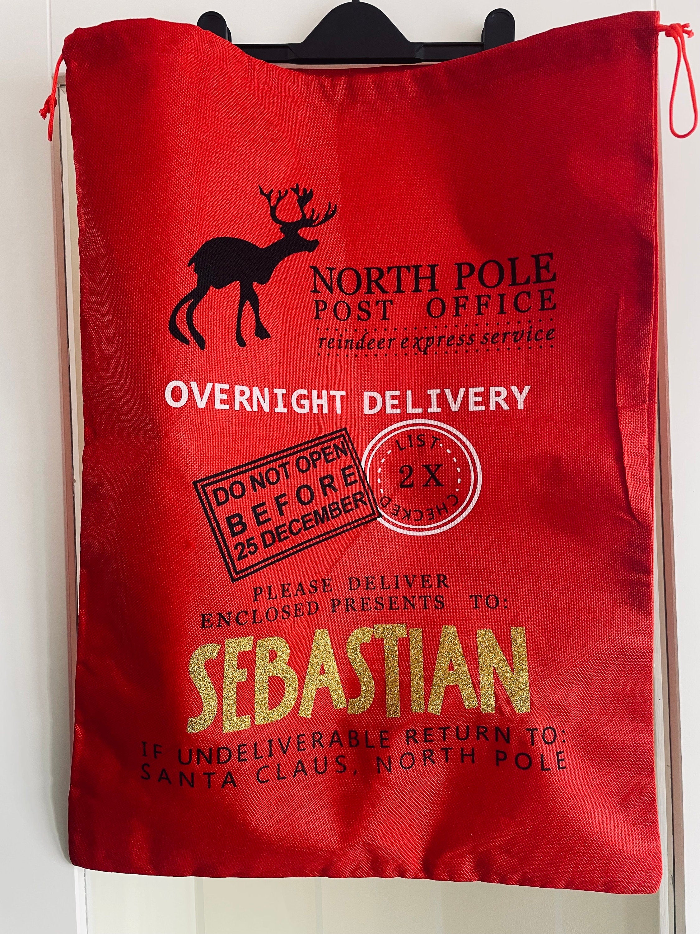 Personalised Santa Sacks. Christmas bag. Gift bag. Red Santa Sack.