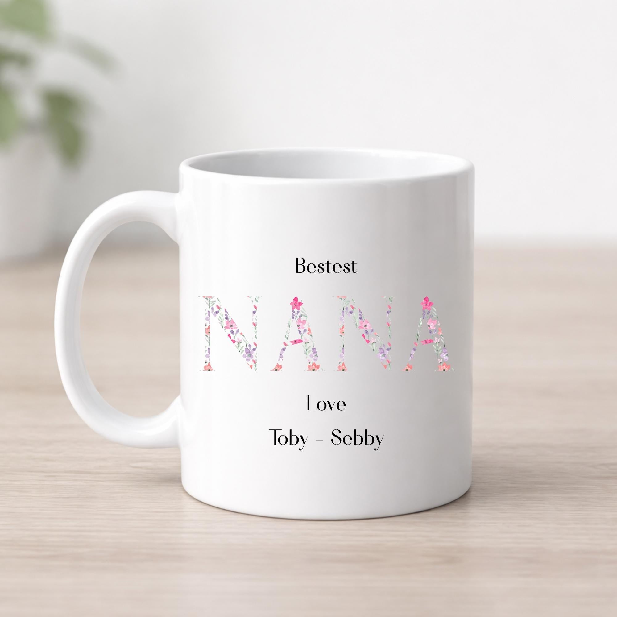 Personalised Mugs. Mummy/Mama/Nan/Nana etc custom made to order. Mothers Day Gift idea.