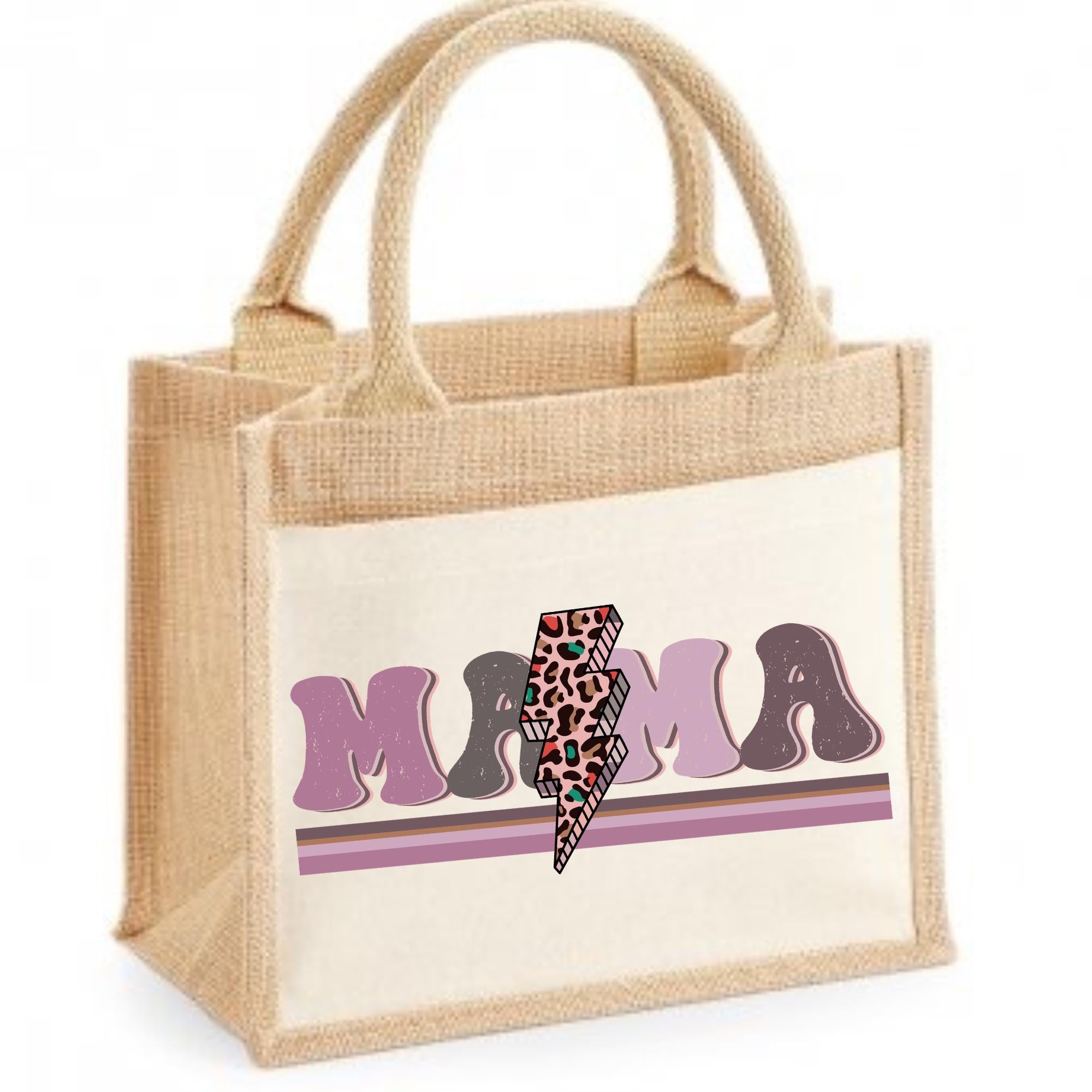 Mama Jute bag. Mum gift idea. Can be personalised. 4 designs available. Shopping Bag.