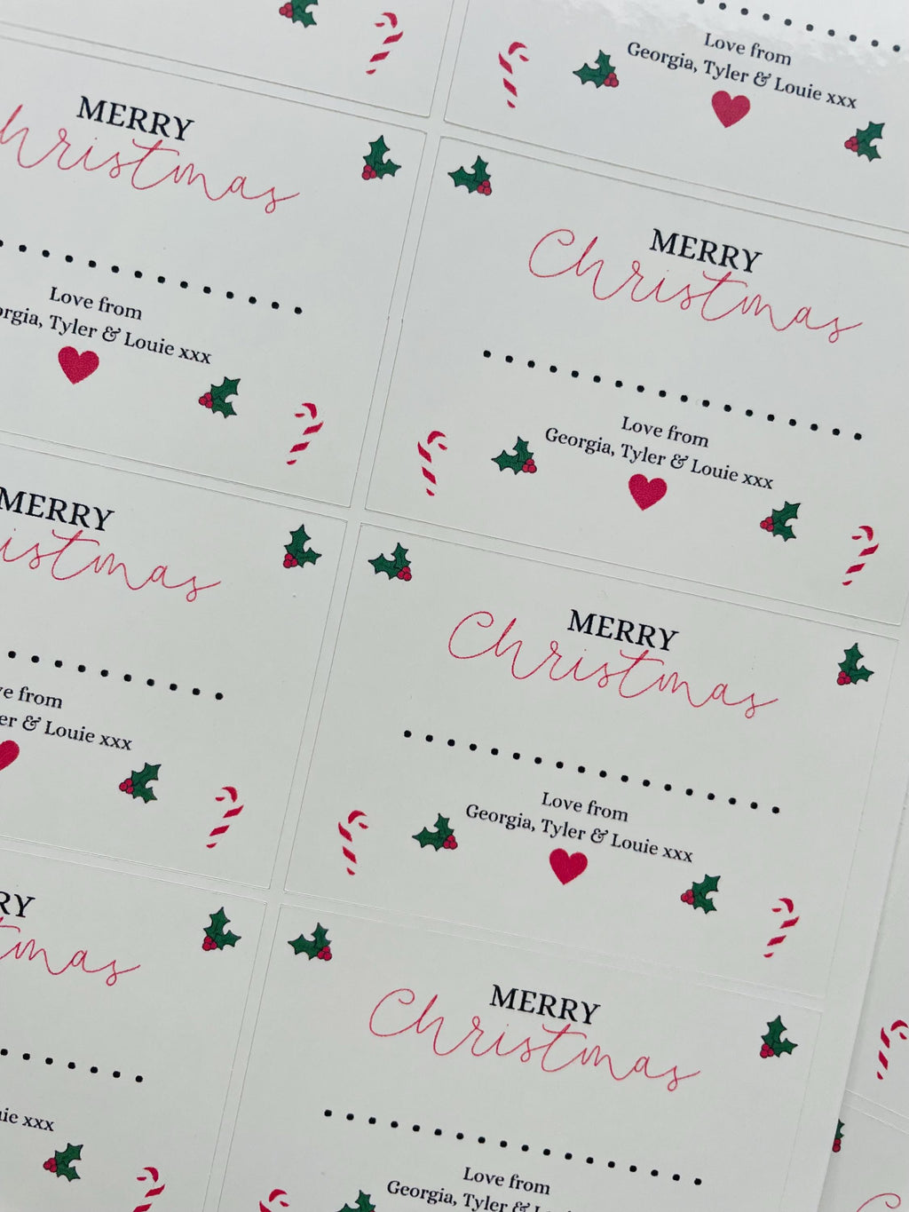 Personalised Christmas Gift Stickers, Custom Christmas Labels. Gift tags.
