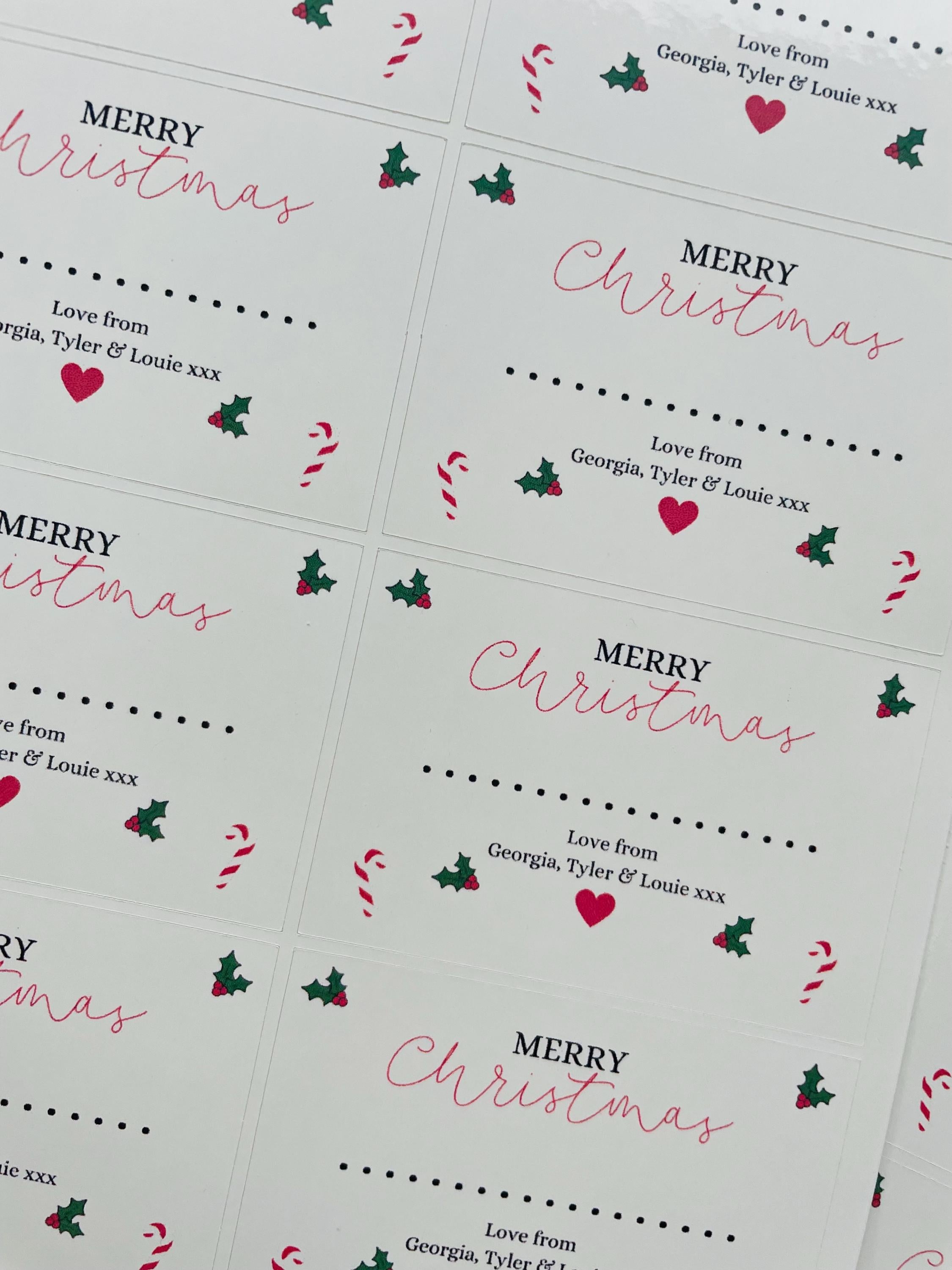 Personalised Christmas Gift Stickers, Custom Christmas Labels. Gift tags.