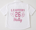 Leavers Shirt Transfers. Personalised. Ready to iron on.