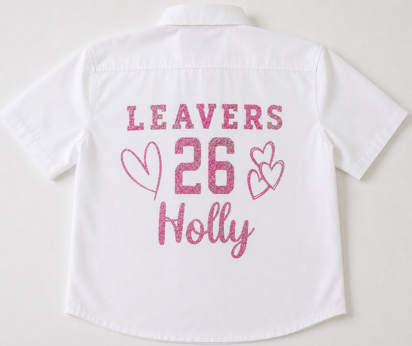 Leavers Shirt Transfers. Personalised. Ready to iron on.