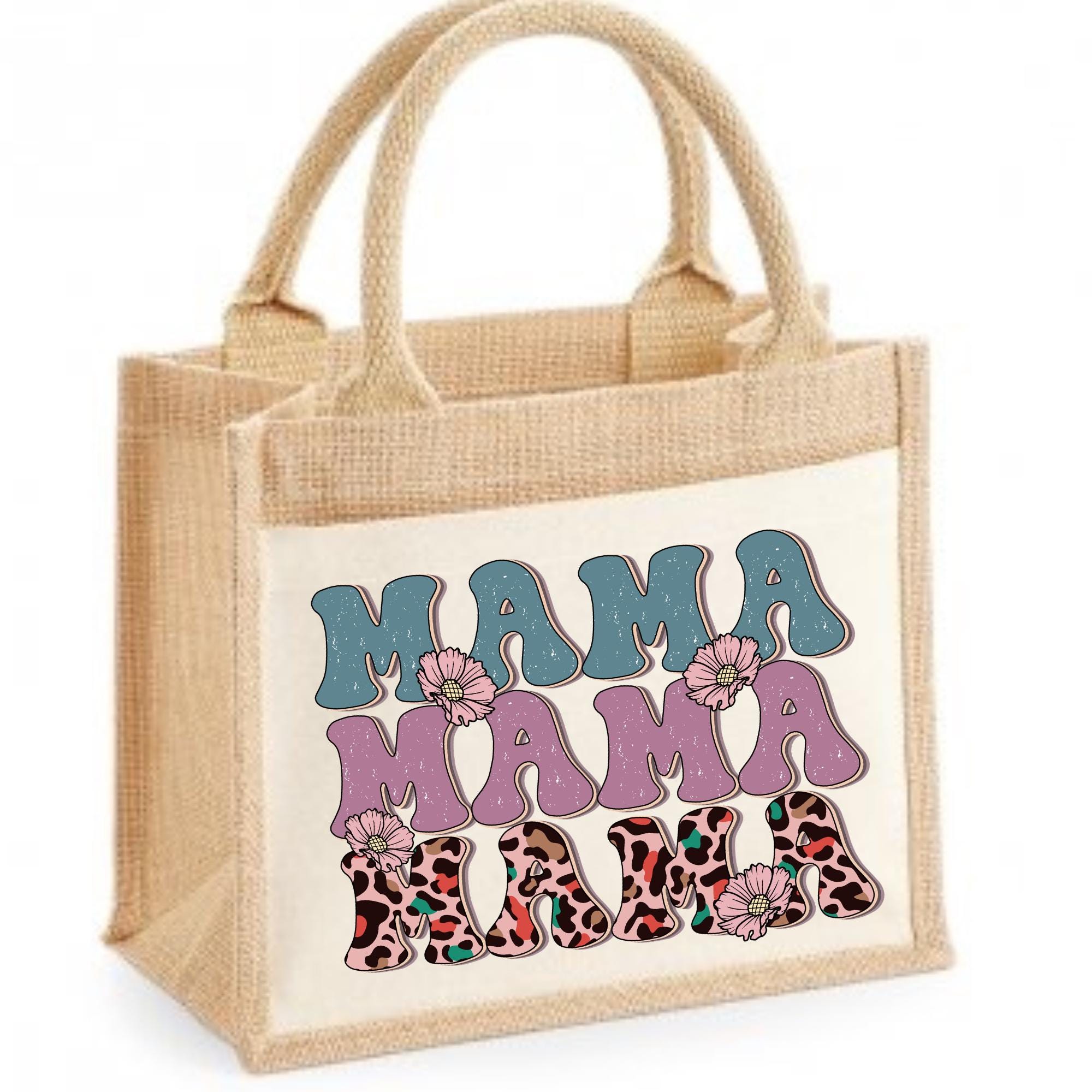 Mama Jute bag. Mum gift idea. Can be personalised. 4 designs available. Shopping Bag.