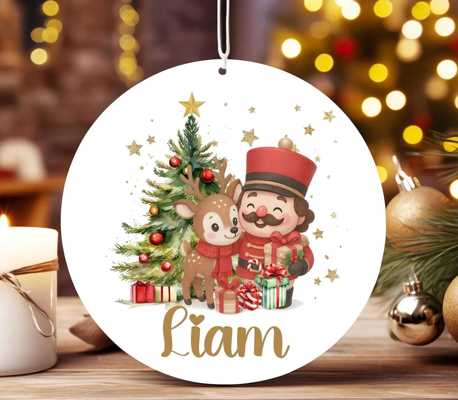 Children's Personalised Christmas decorations. Baubles. Ceramic.