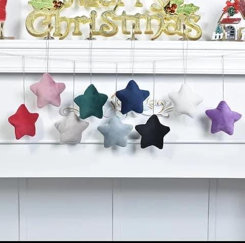 Star decoration. Personalised Christmas decorations, Velvet stars.