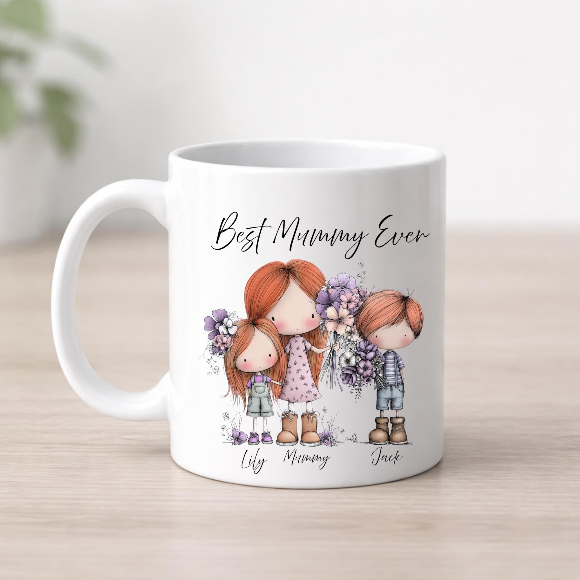 Mum gift idea. Mum Mug. Personalised. Custom Combinations. Any message and names.