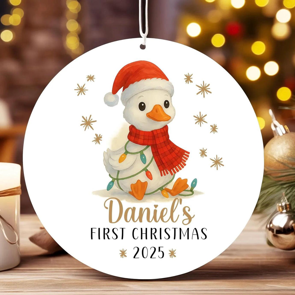 Baby's First Christmas ceramic ornament. Personalised bauble. Christmas decoration.
