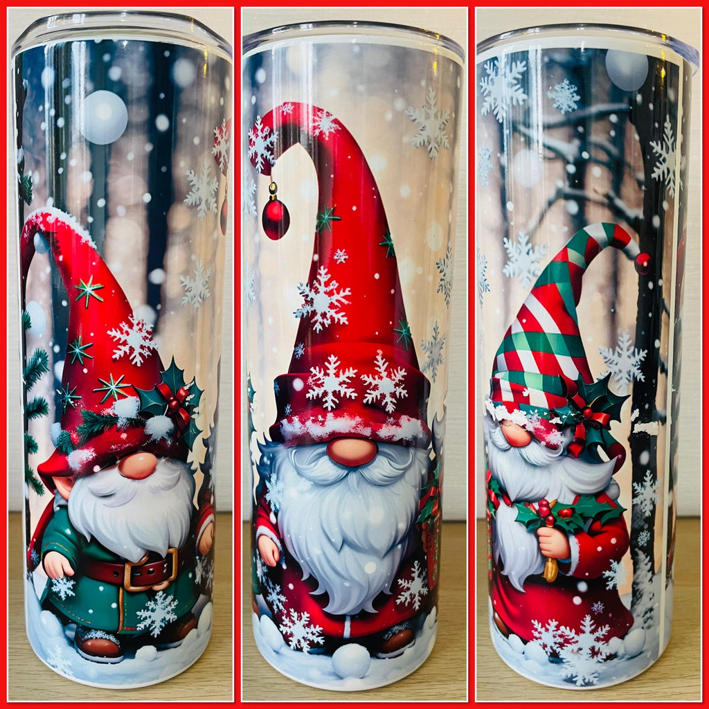Christmas travel mugs, choice of design, Personalised mugs. Christmas gifts. Elf, Green Elf, Gnome, and much more ….