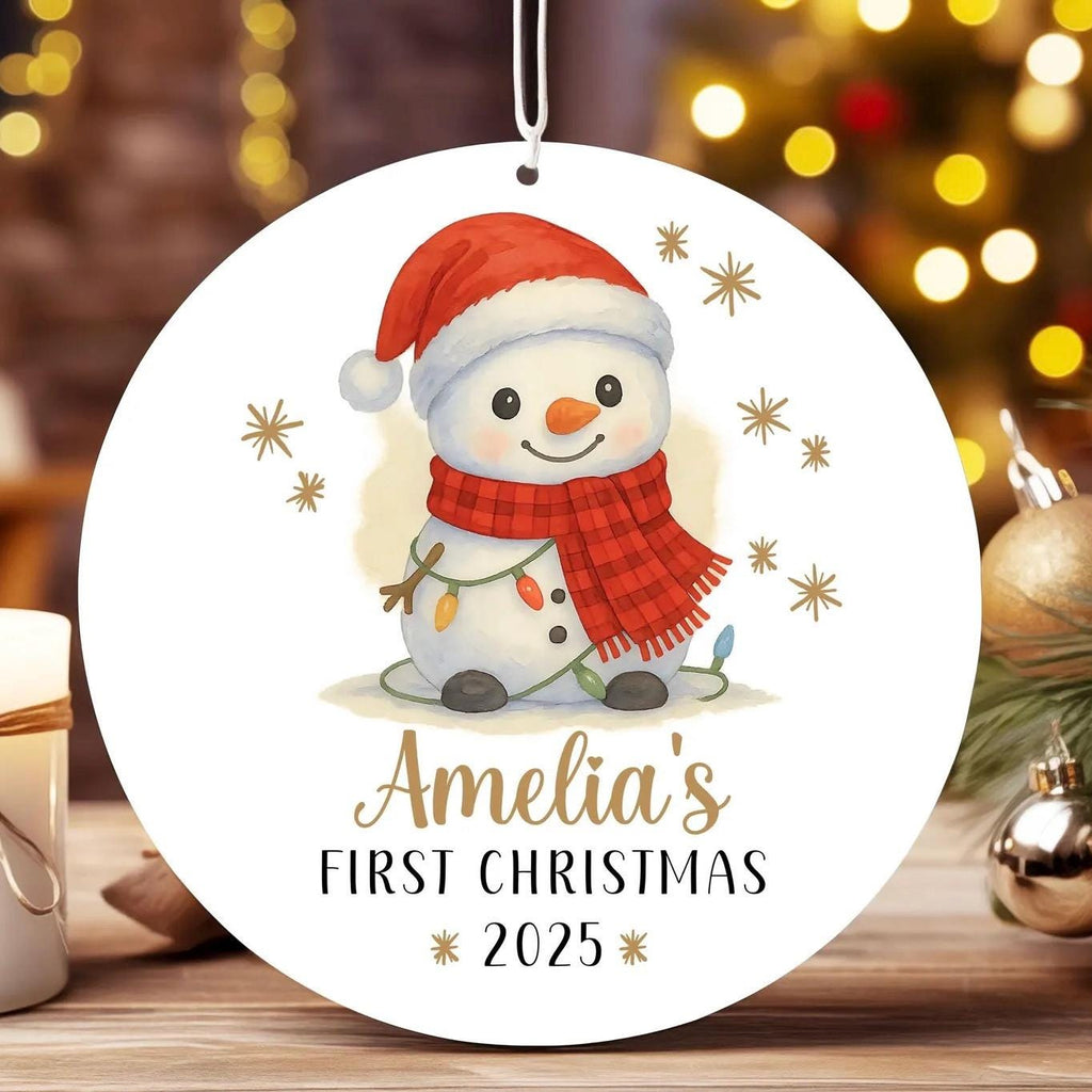 Baby's First Christmas ceramic ornament. Personalised bauble. Christmas decoration.