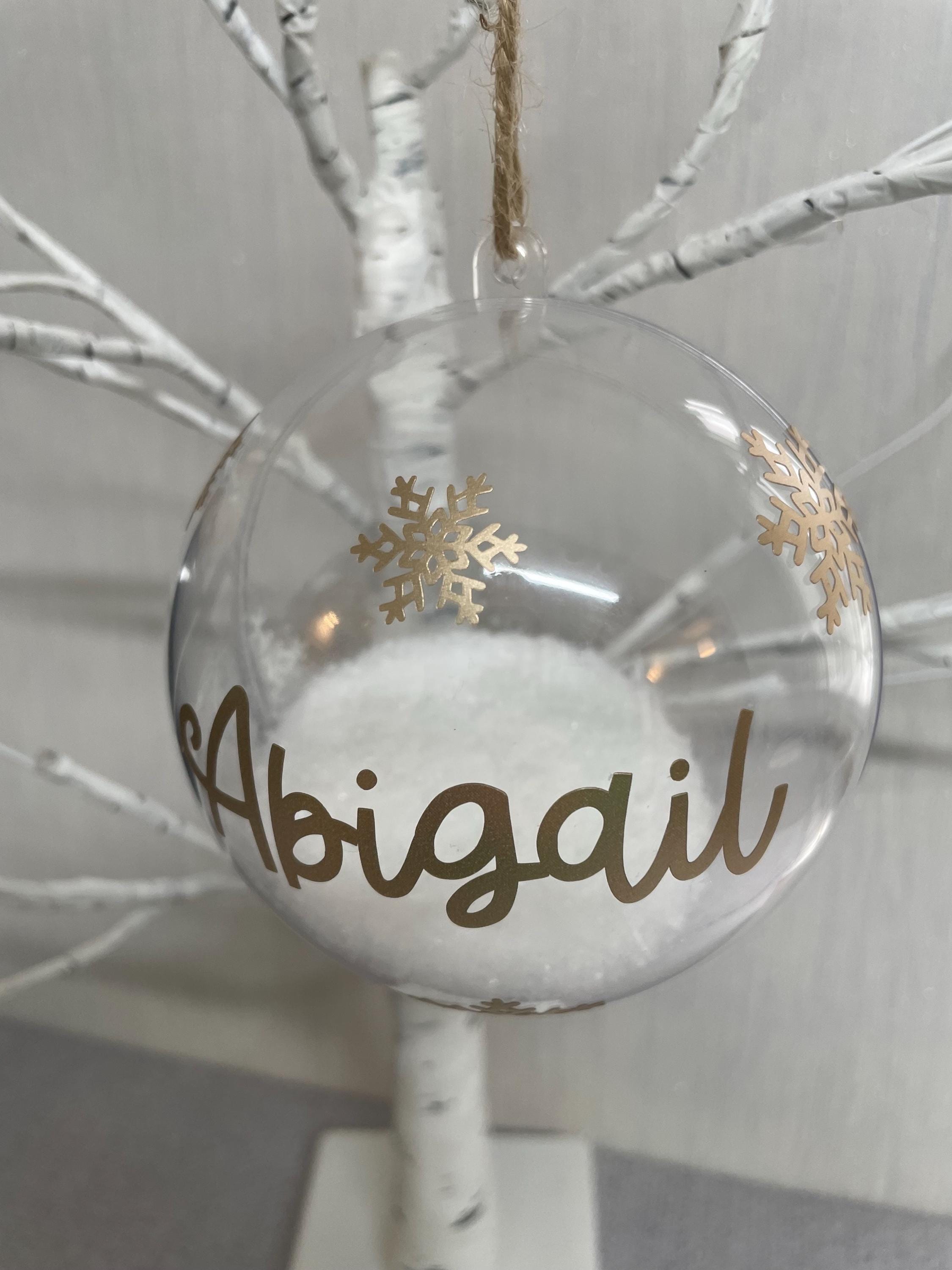 Personalised Christmas Bauble.  Faux Snow Filled bauble. Christmas decoration. Tree decoration. Christmas gift.