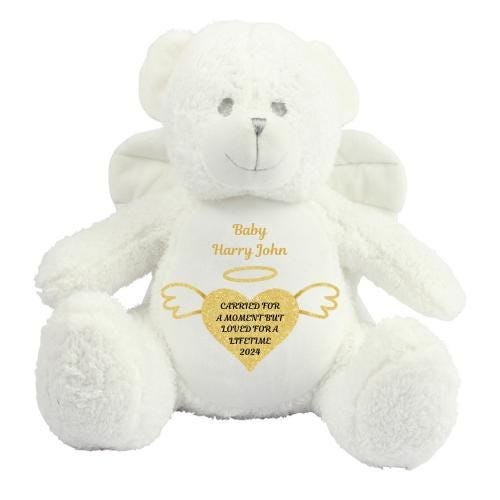 Angel Memory Bear, Personalised. Any design. Memory Teddy. Baby loss. Family Loss.