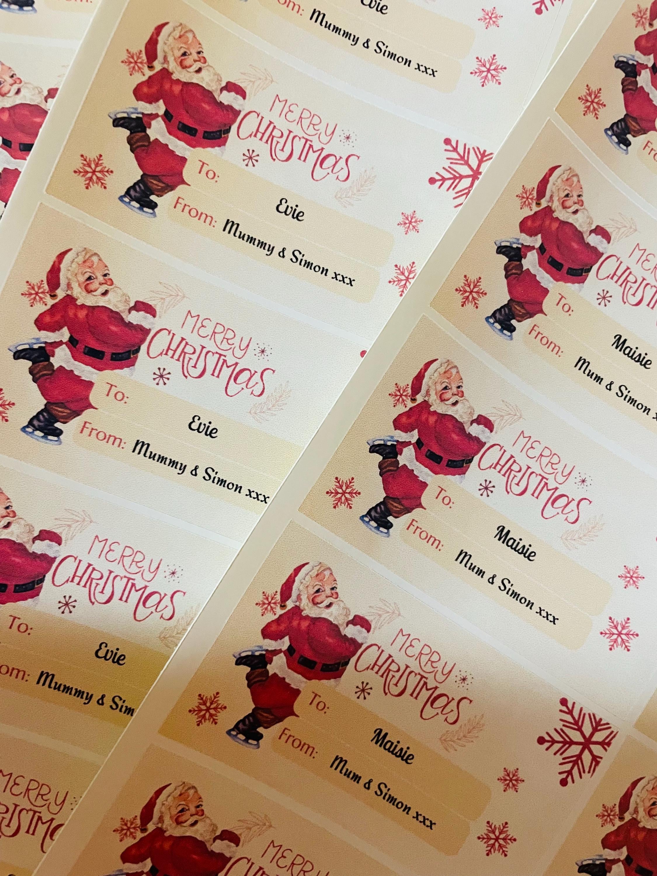 Personalised Christmas Gift Stickers, Custom Christmas Labels. Gift tags.