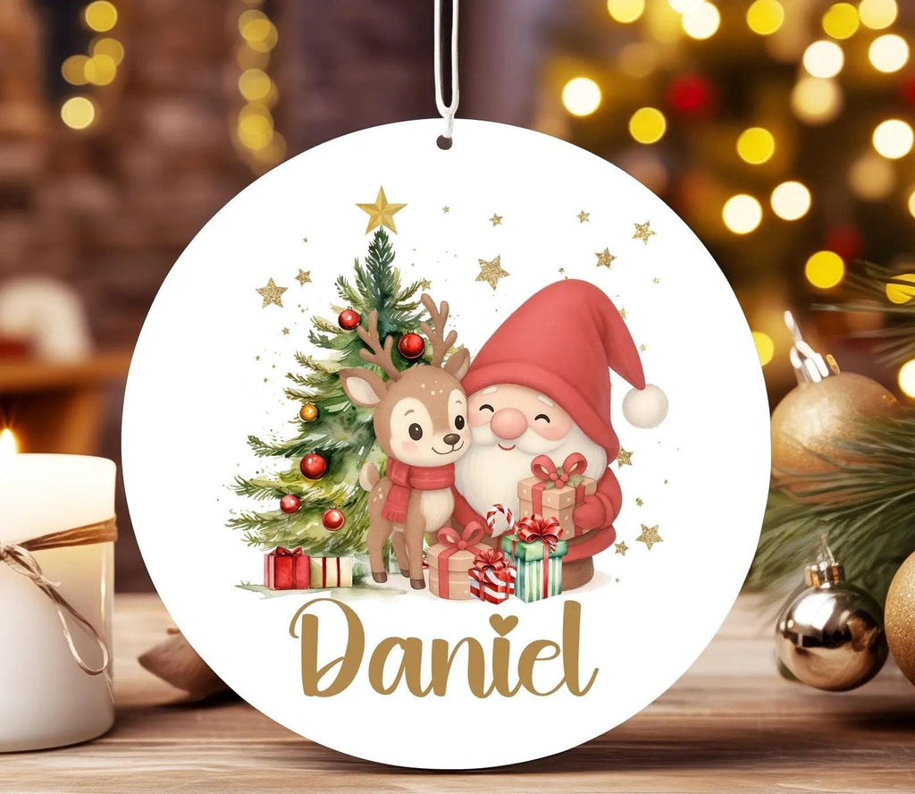 Children's Personalised Christmas decorations. Baubles. Ceramic.
