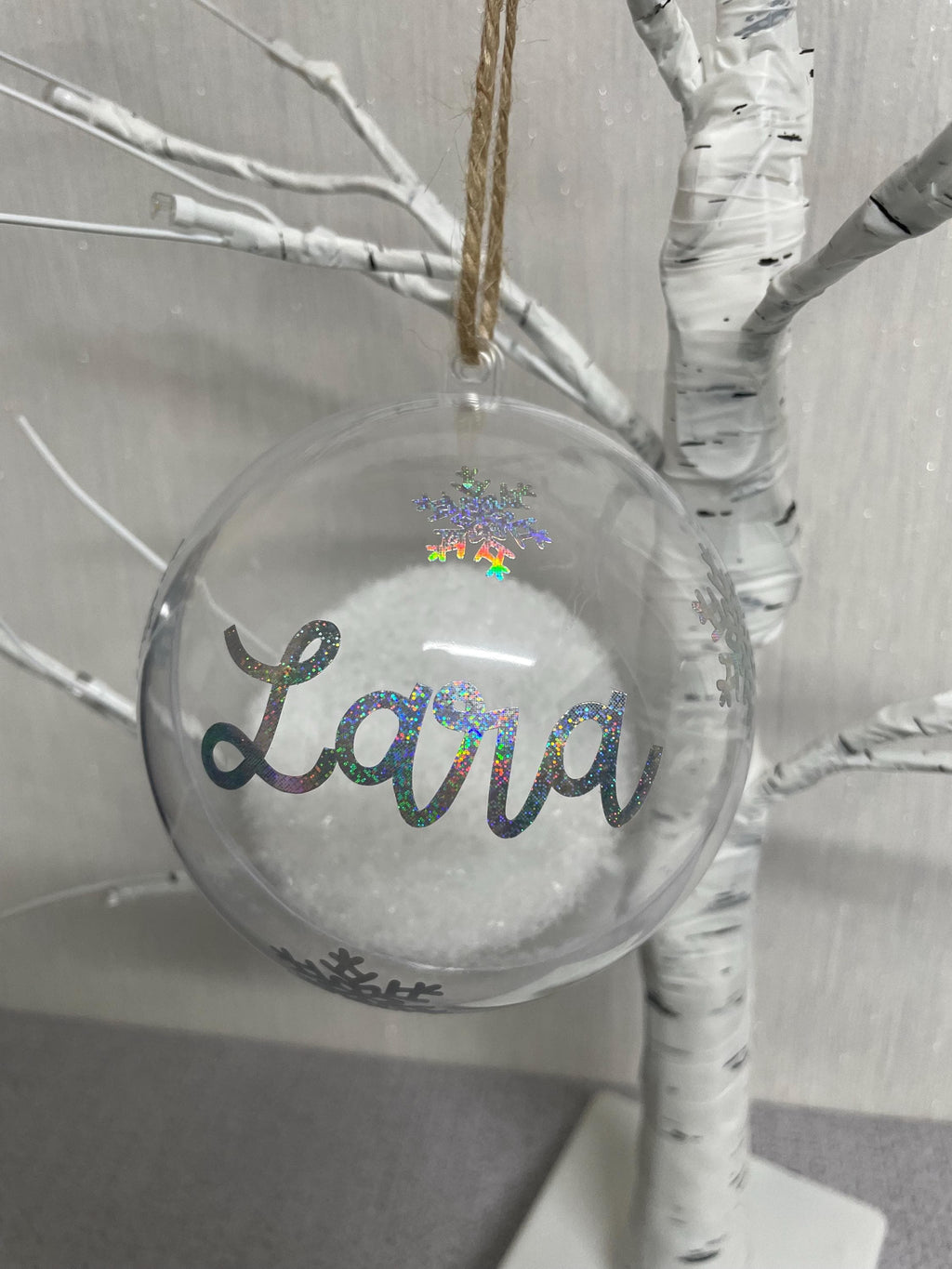 Personalised Christmas Bauble.  Faux Snow Filled bauble. Christmas decoration. Tree decoration. Christmas gift.