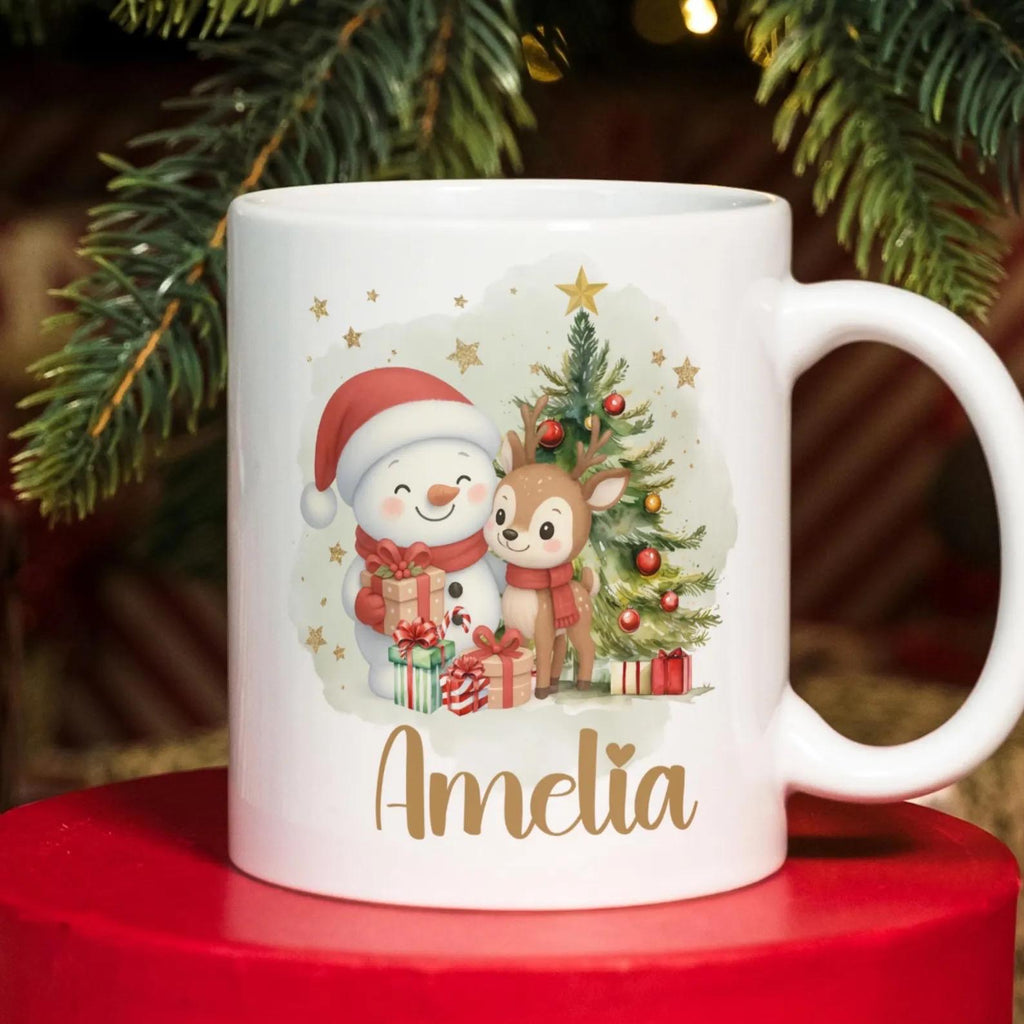 Children's Personalised Christmas mug. Hot Choc mugs. Mug gift.