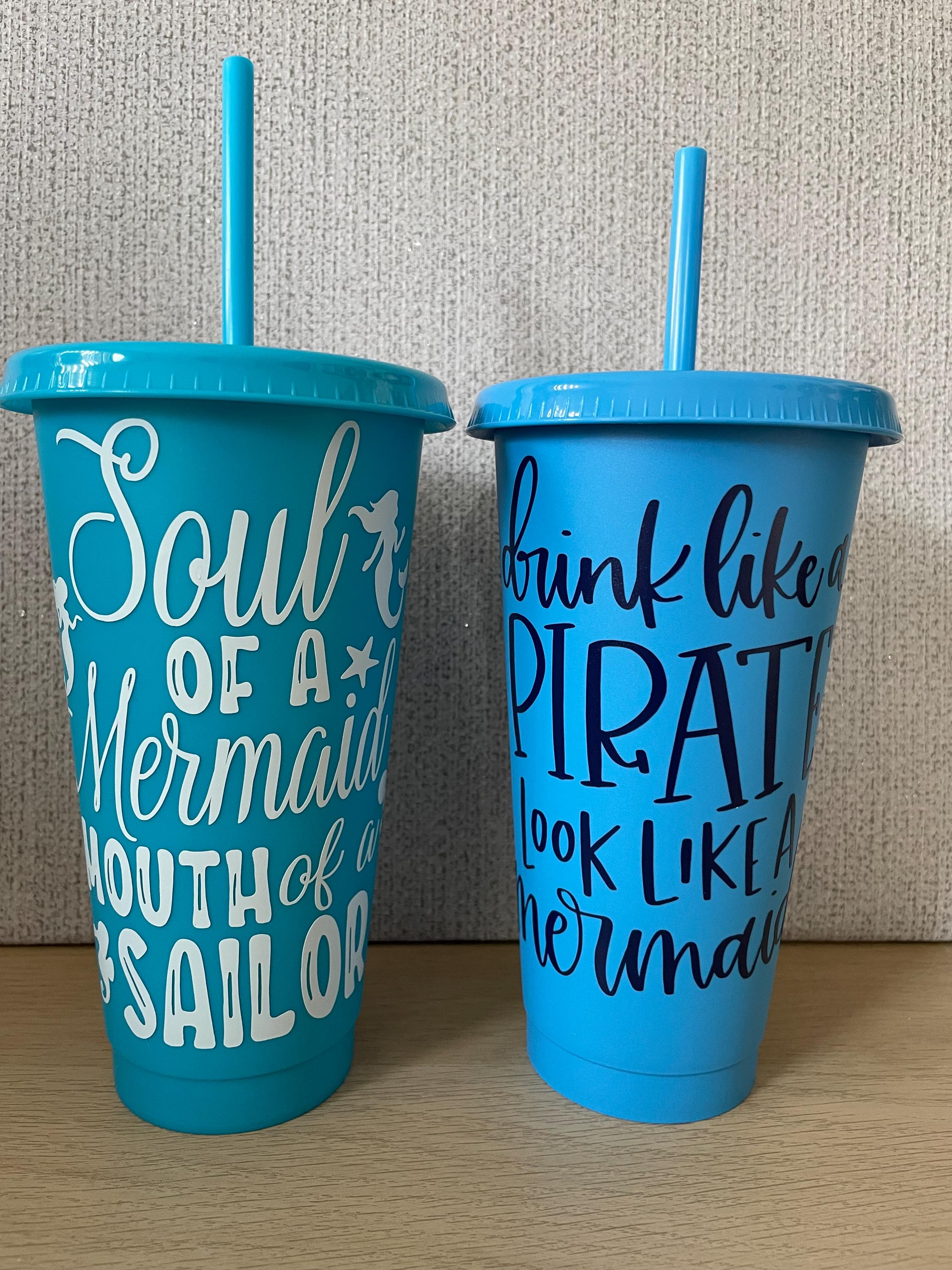 Personalized Cold Cup with Lid and Straw - Custom Name Design. Cup gift.